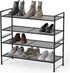 2-Tier Simple Houseware Stackable Mesh Shoe Rack, Black
