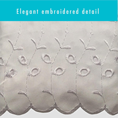 FRESH IDEAS Ruffled Bed Pillow Shams, King, Ivory, 2-Pack with Embroidered Eyelet Detail