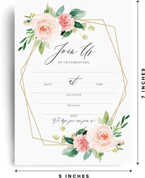 Bliss Collections Join Us Invitations with Envelopes, Bridal Shower, Baby Shower, Birthday, 25 Pack
