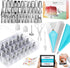 RFAQK 74 PCs Cake Decorating Kit, Icing Piping Bags and Tips Set with 48-Numbered Tips, 20+1 Pastry Bags, Booklet