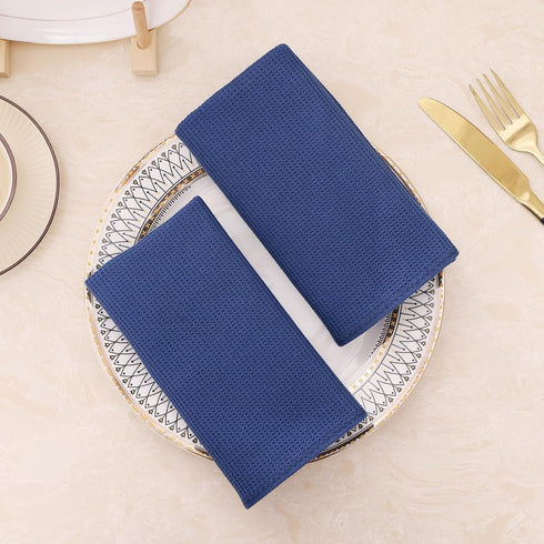 Homaxy 100% Cotton Dish Cloths - 6 Pack Waffle Weave Soft Absorbent Quick Dry Dish Towels - 12 x 12 Inches Navy Blue