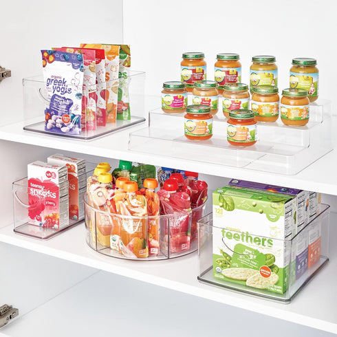 iDesign Recycled Plastic Cabinet and Pantry Storage Bin with Integrated Handles, 10” x 8” x 5”, Clear