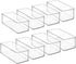 Hudgan 8 Pack Clear Plastic Drawer Organizers Set, Stackable Deep Drawer Organizer for Makeup Vanity and Desk, 2 Sizes Tall Bathroom Drawer Organizer