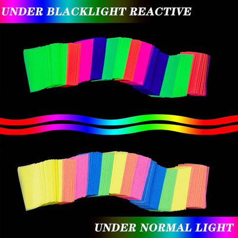 10000 Pieces UV Neon Confetti - Blacklight Glow Party Confetti in 5 Colors for Wedding, Bachelorette, Birthday