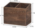 Wooden Kitchen Utensil Caddy with 2 Compartments, Rustic Holder for Kitchen Countertop, Wood Organizer Box