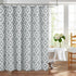 Biscaynebay Extra Long Textured Fabric Shower Curtains 72" W x 84" L, Silver Grey Morocco Pearl Printed Luxury