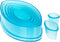 Ateco Football Cutter Set, Plain Edge, 7 Pc Set, Durable Food-Safe Plastic, Graduated Sizes, Blue