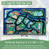 4'x6' Kids Car Rug Play Mat - City Road Map for Toy Cars, Non-Slip, Machine Washable, Educational Carpet for Playroom