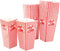 GSM Brands Popcorn Containers Boxes (100 Pack) - Striped White and Red Paper for Home Movie Theater
