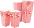 GSM Brands Popcorn Containers Boxes (100 Pack) - Striped White and Red Paper for Home Movie Theater