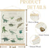 16x24 Inches BCUANGD Dinosaur Dino Wall Decor - Baby Toddler Boys Room Wall Art Poster Hanger with Wood Frames