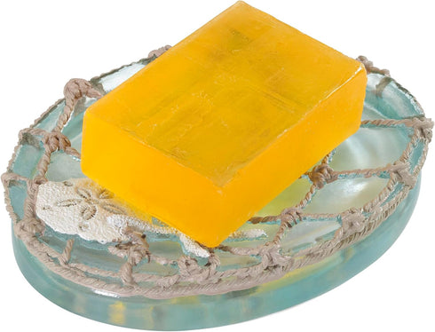 Countertop Avanti Linens - Soap Dish, Resin Soap Holder, Beach Inspired Bathroom Accessories (Seaglass Collection)