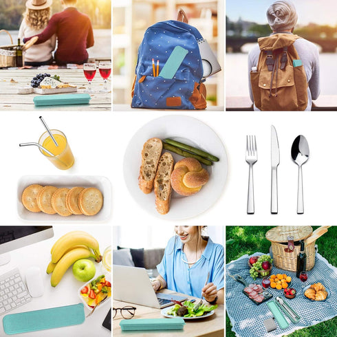 HaWare Portable Travel Utensils Set, Stainless Steel Silverware for Camping, School Lunch, Reusable and Dishwasher Safe