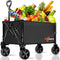 CUMNTQ Wagons Carts Foldable, 350lbs Weight Capacity Collapsible Wagon with All-Terrain Wheels,