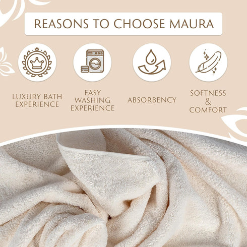 6-Pack Set MAURA Premium Turkish Washcloth - Ultimate Luxury with Soft, Thick, Super Absorbent, and Oversized Cotton
