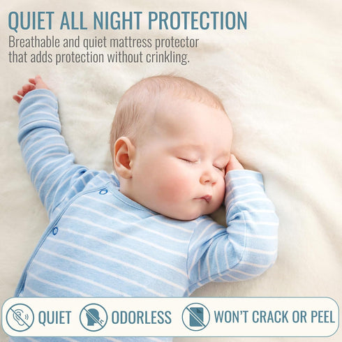 36x80x6 Inch, DMI Waterproof Mattress Protector, White, Noiseless Plastic