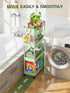 4 Spaces7.1" LEHOM Slim Rolling Storage Cart - Tiers Bathroom Organizer Utility Cart Slide Out Storage Shelves Mobile