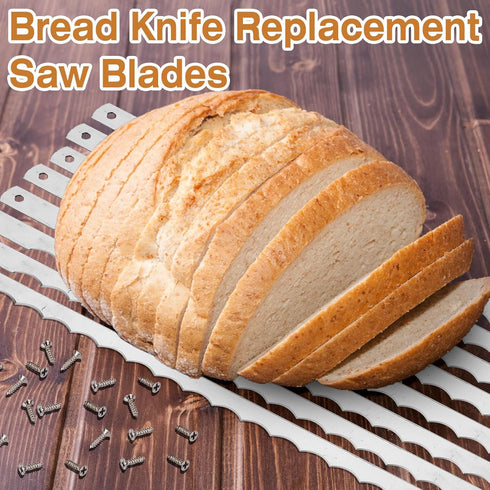 Bread Bow Knife Blades, Stainless Steel Replacement Blades for Homemade Bread Cutting, 10.8 Inches (8 Pcs)