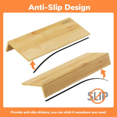 Mat,4 2 Set 9.5''to 19'', Kitchen,Cabinet,Drawers,Countertop AMBIRD Bamboo Spice Drawer Organizer with Non-slip Tier