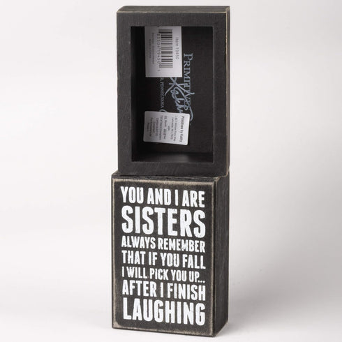 Primitives by Kathy 19450 Box Sign, 3" x 4.5", Sisters Laughing