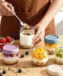 6 pack 10 oz Overnight Oats Containers with Lids and Spoons Glass Jars with Airtight Lids: Wide Mouth Mason Salad Jars