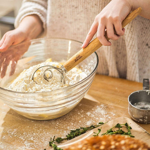 Danish Dough Whisk Bread Mixer - Hook Dutch Pizza Dough Making Accessories, Great As A Gift