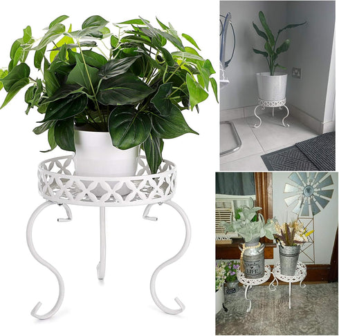 OwnMy Metal Round Plant Stand Rustproof Iron Flower Pot Holder, Indoor Outdoor Plant Stand Heavy Duty for Home, Garden
