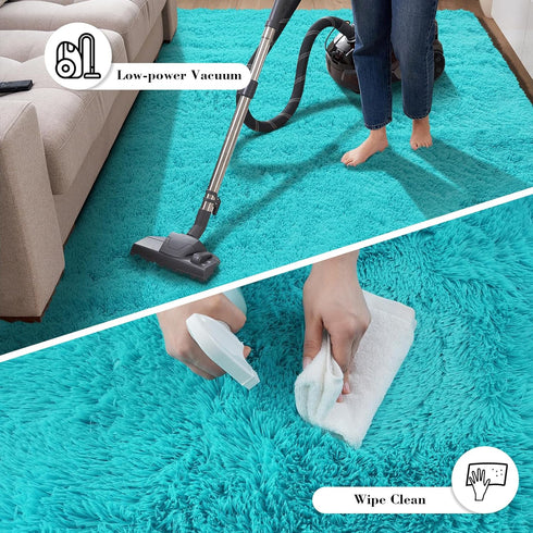 6x9 yongyangjuxin Teal Blue Rug Fluffy Rug, Teal Area Rugs for Living Room, Soft Cute Baby Play Mat, Teal Rugs