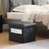 L17W13H13inches Collapsible Ottoman with Storage - Foot Rest Ottoman with Side Pocket - Black
