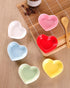 WHJY Blue Love Heart Shaped Ceramic Side Dish Bowl, Contemporary Porcelain Seasoning Dishes Set of 6