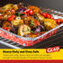 Glad Disposable Aluminum All Purpose Pans, Red, White & Blue Stars, 3ct with Lids, 12.5” x 10.2”