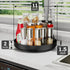 Ovicar 11 inch Lazy Susan Turntable Organizer, Black Rotating Spice Rack for Kitchen Countertop and Bathroom Storage