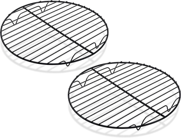 TeamFar 9inch Round Baking Wire Cooling Rack, Stainless Steel Core & Nonstick Coating for Roasting, Grilling, Steaming