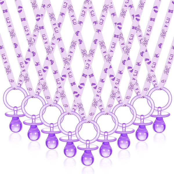 Tigeen 36 Pcs Shower Party Pacifiers Necklace Acrylic Pacifiers Favors Plastic Charm