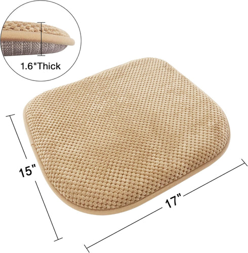 Cushions,17" 15" Khaki Foam Seat Cushions Kitchen Chairs Pads for Dining Chairs Non Slip Office Seat Cushions Washable