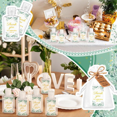 Tiangrid 50 Sets 2oz Mini Hand Sanitizer Bottles Bulk Empty Hand Sanitizer Travel Size Wedding Favors for Guests