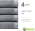 Premium Towel Set of 4 Hand Towels, 18" x 30", Dark Grey, 100% Cotton, Ultra Soft & Absorbent