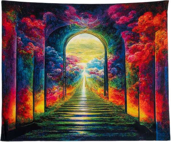 BochyMeichen Colorful Tapestry - Natural Landscape Wall Hanging for Outdoor Beach Rugs or Indoor Dorms (51 x 59 inches)