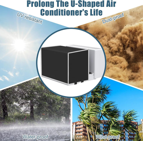 U Shaped Air Conditioner Cover for Midea, Waterproof and Windproof Cover for 8000/10000/12000 BTU Units