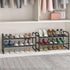 2-Tier Simple Trending Stackable Shoe Rack, Metal Shoe Shelf Storage Organizer, Black