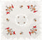 Embroidered Christmas Red Cardinals and Pine Cones Table Topper, Small Tablecloth (33 Inch Square)