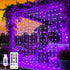 Curtain Light for Bedroom, 200LED 6.6x6.6ft Purple Window Wall Hanging Fairy Curtain