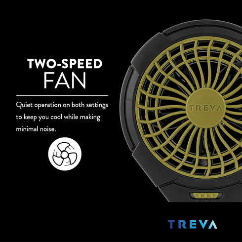 5 Inch (2 Pack) Treva Battery Powered Clip Slim and Portable Cooling Fan with Clamp for Travel, Outdoor,Camping, Car
