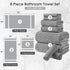 8-Piece Set Bathroom|2 Sheet,2 Towels,4 Cozy Set Premium Towel for Oversized Large Bath Hand Washcloths|Soft Highly