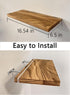 Comtelek Set 2, Floating Shelves for Wall Decor Wood Wall Mounted Shelves with LED Lights of Sturdy Rustic Wood Shelves