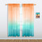 Orange and Green Curtains, 63 Inch Length for Bedroom Decor, 1 Panel Pocket Window Sheer Drape, 52x63 Long