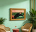 Vintage Gold Framed Bar Wall Art, Victorian Woman and Man on Couch with Martini Oil Painting Canvas Prints, Eclectic