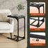 WLIVE C Shaped End Table, Small Couch Side Tables with Metal Frame, Sofa Table TV Tray for Living Room, Bedroom, Relief