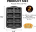 HONGBAKE 2 Pack Mini Loaf Baking Pans 8-Cavity, Nonstick Small Cornbread Pan, Tiny Banana Bread Pan Set, Heavy Duty Brownie Pan, Dark Grey by HONGBAKE