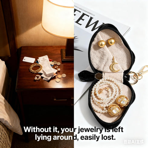 Jewelry Ring Holder Keychain Portable Travel Gym Jewelry Storage Case for Rings Earrings Studs Necklace, Mini Jewelry